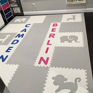 Playroom Play Mat with Softer Lighter Colors | Personalize Nursery Flooring- D175