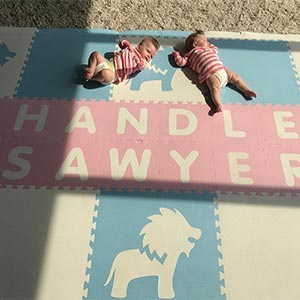 Perfect Personalized Playmat for the Ultimate Lions’ Fans in Light Pink, Light Blue, and White- D195