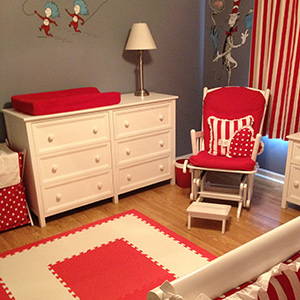 Cat in the Hat Themed Playroom using SoftTiles Interlocking Foam Mats- D134