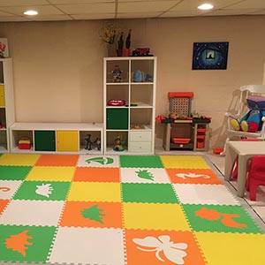 Colorful Basement Playroom- Brighten Your Basement Floor with SoftTiles Play Mats- D189