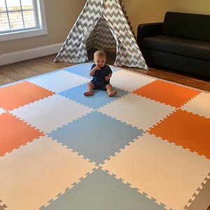 Stylish Neutral Colored Play Mat with SoftTiles Solid Foam Play Mats - D192