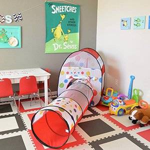 Playroom Ideas: Cat in the Hat Playroom using SoftTiles Die-Cut Squares Foam Mat- D152