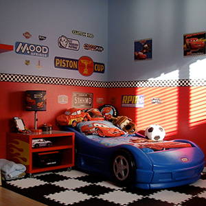 Racing Theme Bedroom | Finish Line Checkered Flag Playroom Flooring