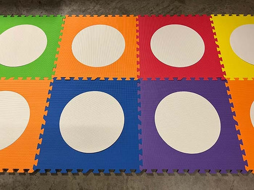 Outlet Circles Play Mats- 8 Piece Mixed with White Circles