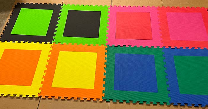 Outlet Squares Play Mats- 8 Piece Mixed